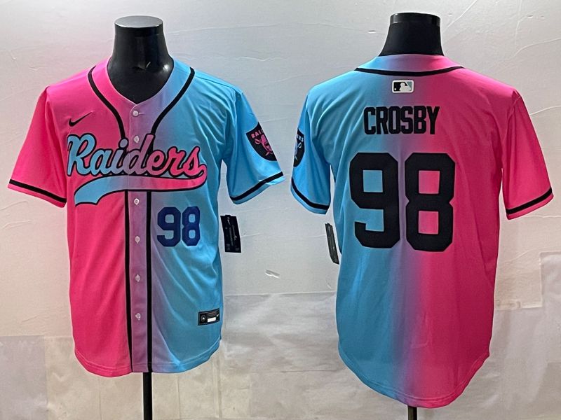 Men 2025 Oakland Raiders #98 Crosby Blue pink Nike Limited NFL Jersey style 002->nba hats->Sports Caps